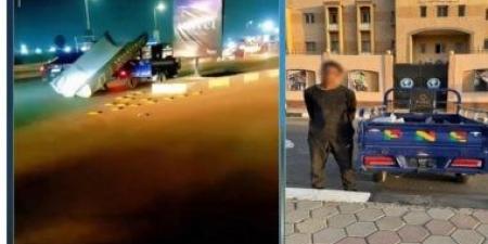 القبض على المتهم بسرقة حديد لافتة بأحد الطرق فى القليوبية.. فيديو
