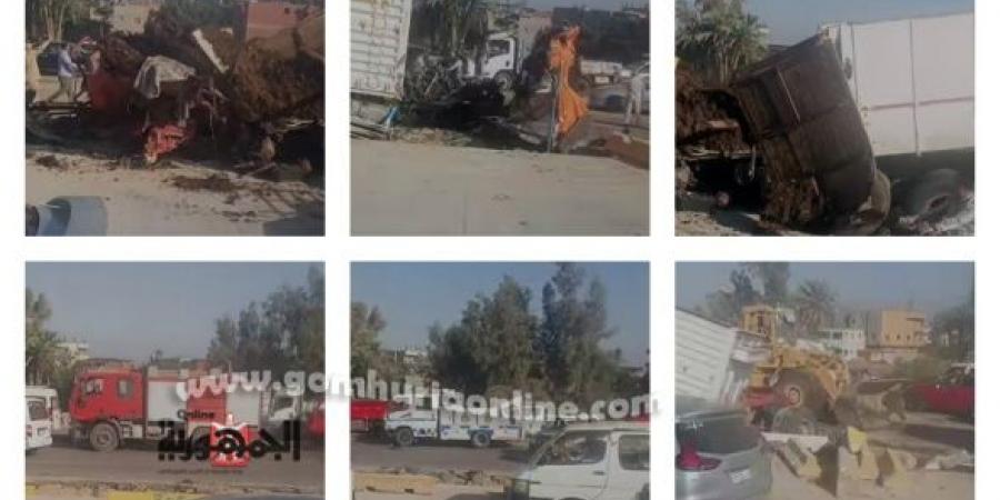 وفاة
سائقين
في
تصادم
بين
سيارتي
نقل
ثقيل
على
الإقليمي
بالمنوفية - تكنو بلس
