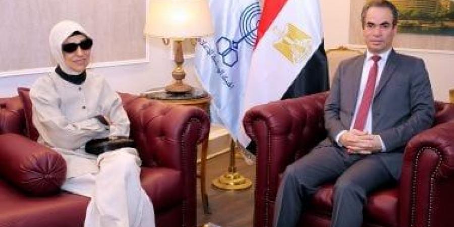 أحمد المسلماني يفتتح استديو نجيب محفوظ بحضور ابنة الأديب العالمى